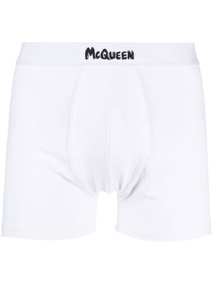 Alexander McQueen Graffiti-logo boxer briefs - White
