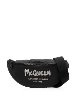 Alexander McQueen Graffiti logo-print belt bag - Black