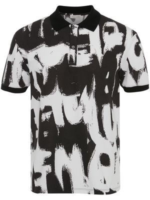 Alexander McQueen Graffiti logo-print polo shirt - White