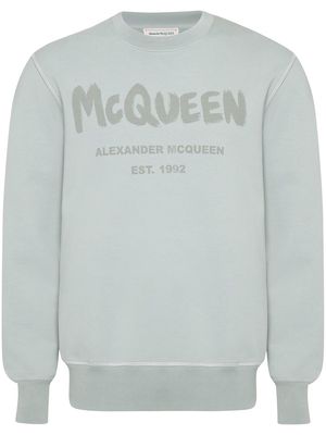 Alexander McQueen Graffiti logo-print sweatshirt - Grey