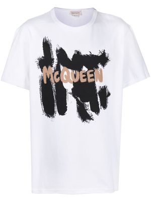 Alexander McQueen Graffiti logo-print T-shirt - White