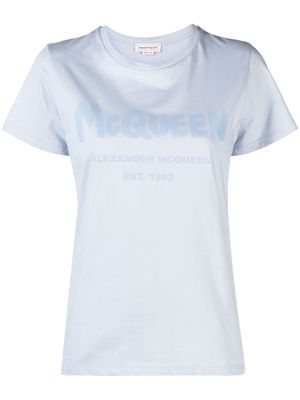 Alexander McQueen graffiti logo T-shirt - Blue