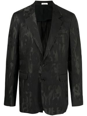 Alexander McQueen Graffiti-motif deconstructed blazer - Black
