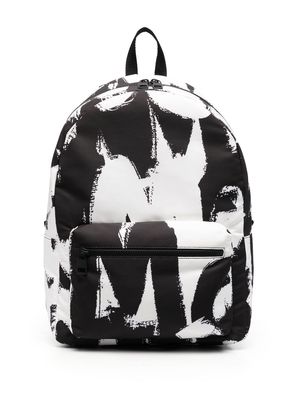 Alexander McQueen graffiti-print backpack - Blue
