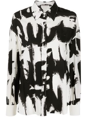 Alexander McQueen graffiti-print poplin shirt - Black
