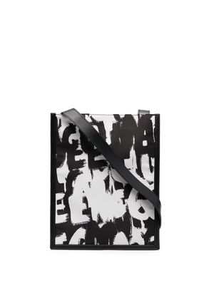 Alexander McQueen graffiti-print shoulder bag - White