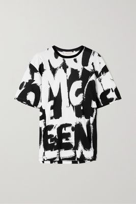 Alexander McQueen - Graffiti Printed Cotton-jersey T-shirt - White