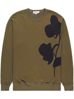 Alexander McQueen graphic-print cotton sweatshirt - Green