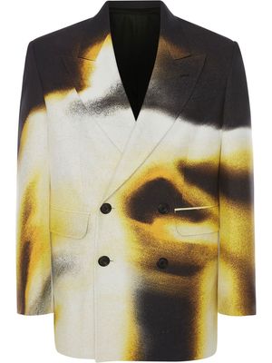 Alexander McQueen graphic-print double-breasted blazer - Black