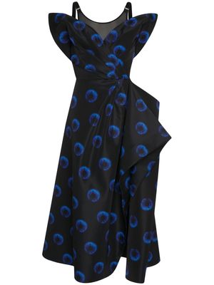 Alexander McQueen graphic-print sleeveless midi dress - Black