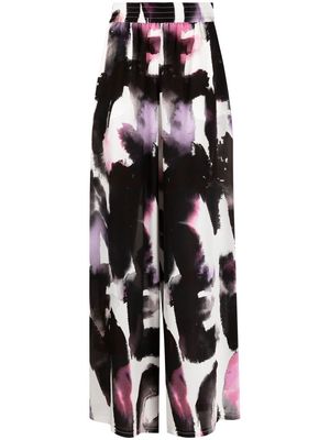 Alexander McQueen graphic-print straight-leg trousers - Black