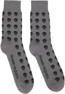 Alexander McQueen Gray Skull Socks