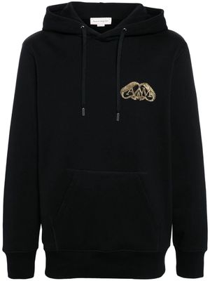Alexander McQueen Half Seal Logo cotton hoodie - Black