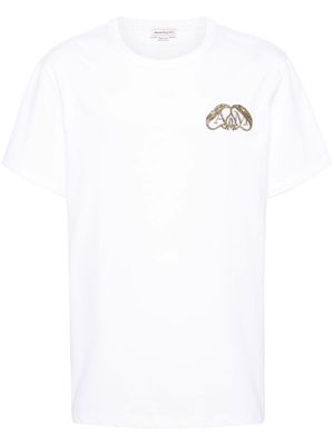 Alexander McQueen Half Seal Logo cotton T-shirt - White