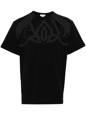 Alexander McQueen Half Seal-print cotton T-shirt - Black