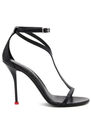 Alexander McQueen Harness 90mm leather sandals - Black