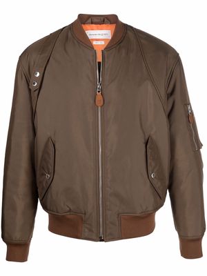 Alexander McQueen harness bomber jacket - Brown
