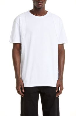 Alexander McQueen Harness Detail Cotton T-Shirt in White