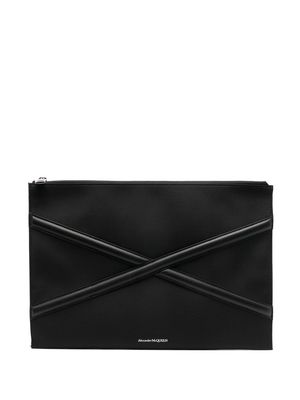 Alexander McQueen Harness logo-print clutch bag - Black