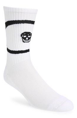 Alexander McQueen Harness Skull Socks in White/Black