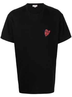 Alexander McQueen heart patch T-shirt - Black
