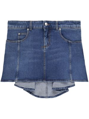 Alexander McQueen high-low denim mini skirt - Blue