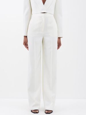 Alexander Mcqueen - High-rise Tailored Wool-twill Trousers - Womens - Ivory