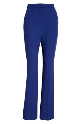 Alexander McQueen High Waist Bootcut Crepe Trousers in Electric Navy