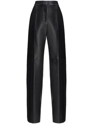 Alexander McQueen high-waist leather trousers - Black
