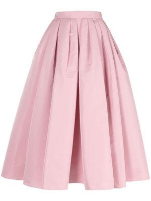 Alexander McQueen high-waist pleated midi skirt - Pink