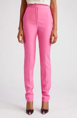 Alexander McQueen High Waist Straight Leg Sartorial Wool Cigarette Pants in 5100 Psychedelic Pink
