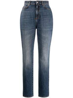 Alexander McQueen high-waist tapered-leg jeans - Blue