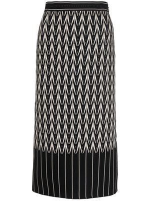 Alexander McQueen high-waisted patterned skirt - Black