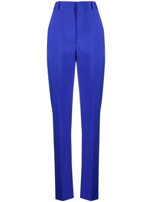 Alexander McQueen high-waisted tailored wool trousers - Blue