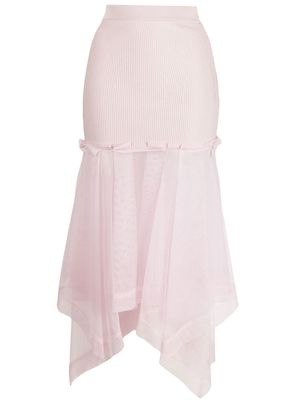 Alexander McQueen high-waisted tulle midi skirt - Pink