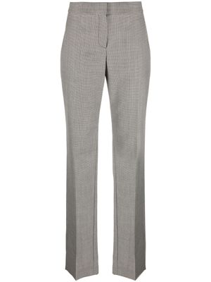 Alexander McQueen houndstooth-pattern high-waisted trousers - Black