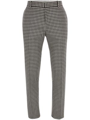 Alexander McQueen houndstooth-pattern tailored trousers - Black