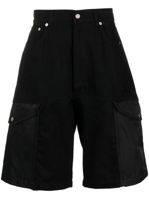 Alexander McQueen Hybrid denim cargo shorts - Black