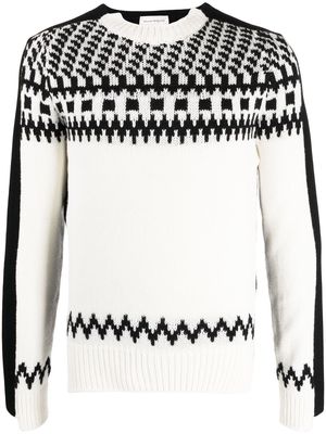 Alexander McQueen intarsia-knit cashmere jumper - White