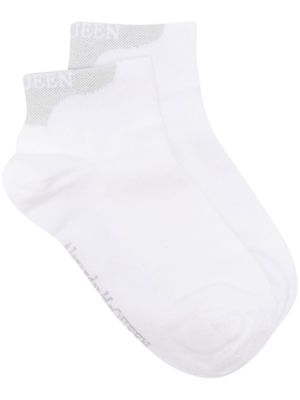 Alexander McQueen intarsia logo ankle socks - White