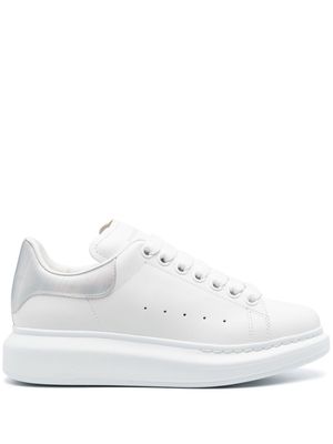 Alexander McQueen iridescent-panel leather sneakers - White