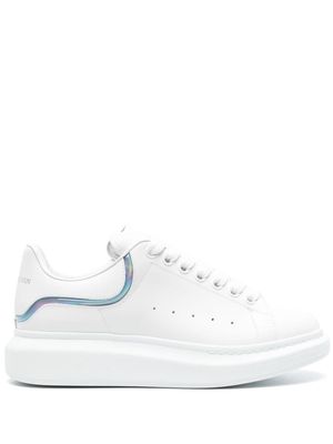 Alexander McQueen iridescent-stripe leather sneakers - White