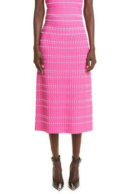 Alexander McQueen Jacquard Pencil Sweater Skirt in 6092 Pink/White