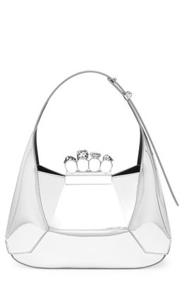 Alexander McQueen Jeweled Patent Hobo in 1402 Silver