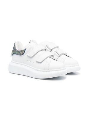Alexander McQueen Kids glitter heel-counter sneakers - White