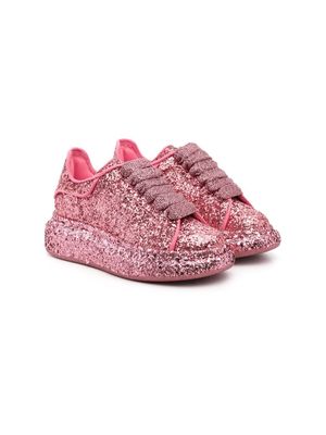 Alexander McQueen Kids Oversized glittery low-top sneakers - Pink
