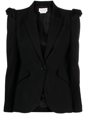 Alexander McQueen knot-detail single-breasted blazer - Black