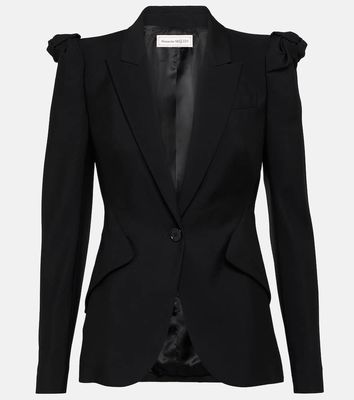 Alexander McQueen Knot-detail wool tuxedo jacket