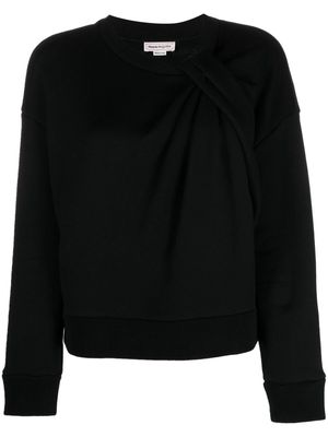 Alexander McQueen knot-embellished cotton sweatshirt - Black