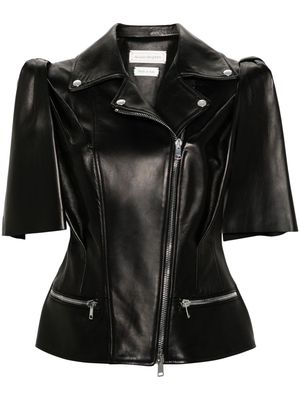 Alexander McQueen Knotted Bow leather biker vest - Black